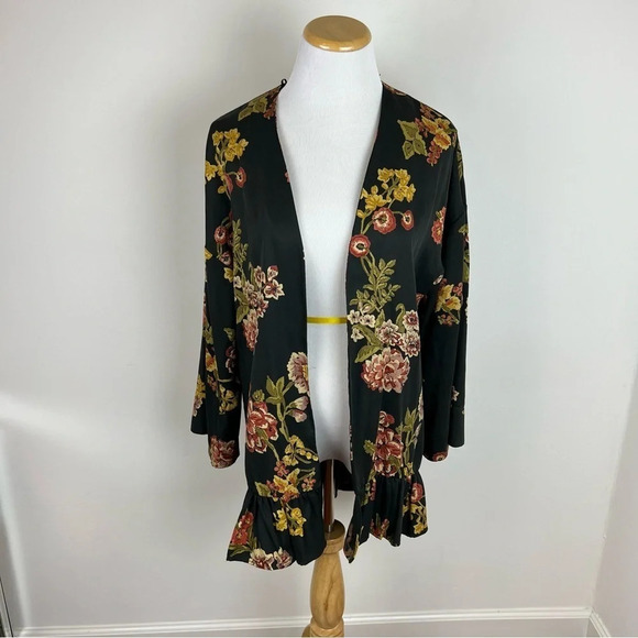 Zara Floral Open Front Blazer Jacket Size XS S - Picture 1 of 6